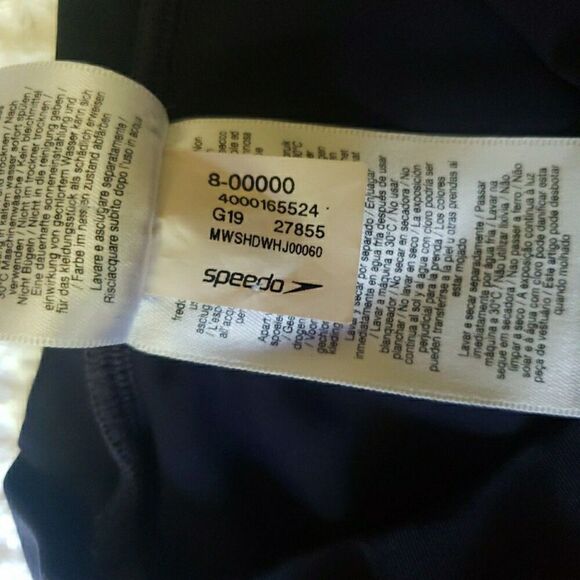 Speedo Long Sleeve Crop Top Navy Orange Striped Women's Size 8 US 10 AUS - Picture 10 of 12